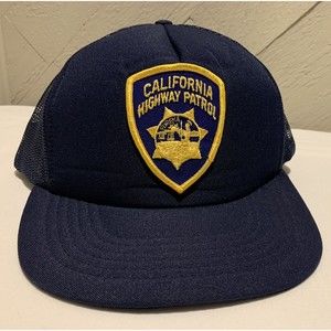 Vintage Calhead Trucker Hat California Highway Patrol Adjustbale Snap Back